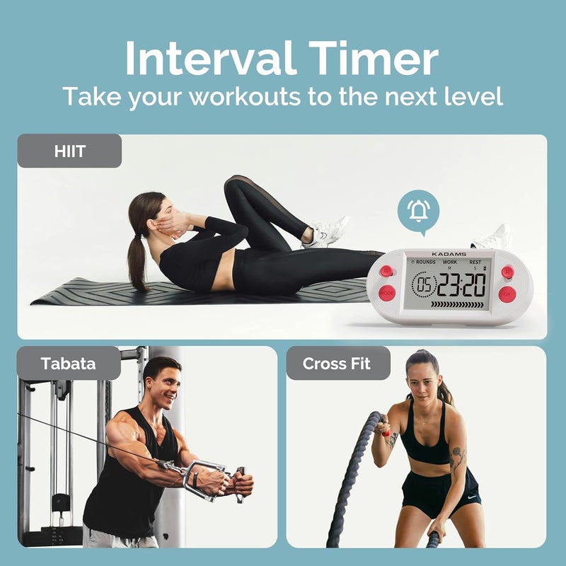 KADAMS Pomodoro Timer for Productivity Interval Countdown for Study Exams Gym Workouts Exercise HIIT Tabata -Magnets, Stand (Red) - Image 5